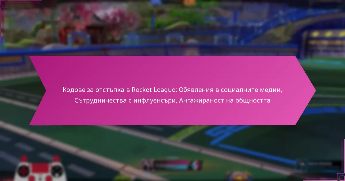 You are currently viewing Кодове за отстъпка в Rocket League: Обявления в социалните медии, Сътрудничества с инфлуенсъри, Ангажираност на общността